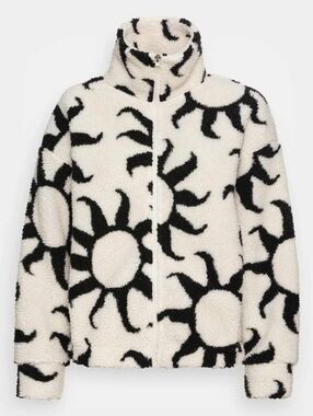 Neon & Nylon Black and Cream Sun Fleece Teddy Jacket